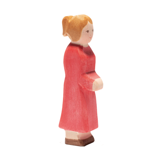Ostheimer plastic-free wooden mother toy figure with white skin on a white background