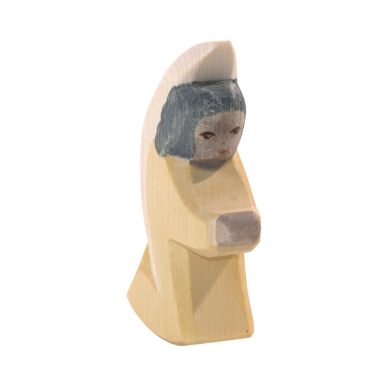 Ostheimer plastic-free little wooden angel in yellow on a white background