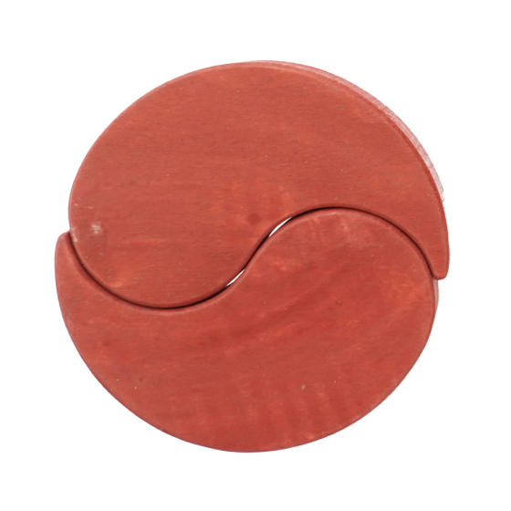 Papoose toys plastic-free wooden yim yam toy in red on a white background