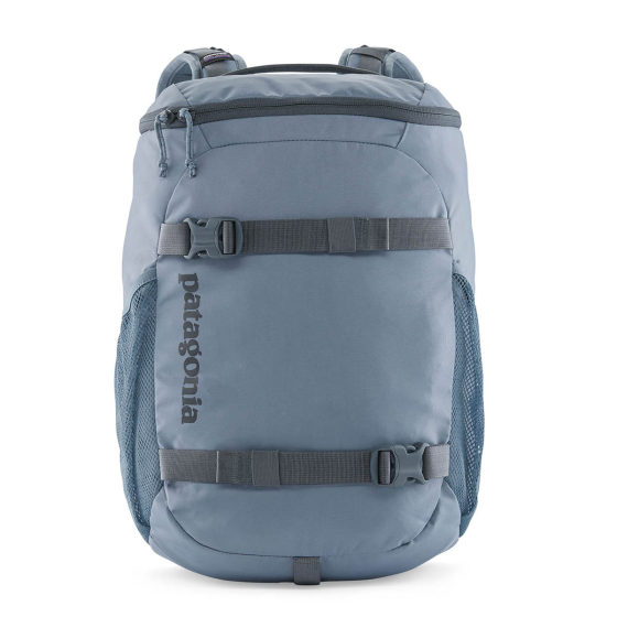 Patagonia kids 18L refugio day backpack in the plume grey colour on a white background