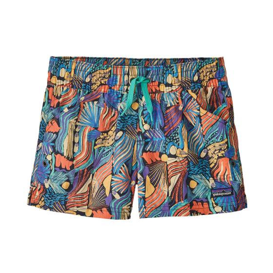 Patagonia kids costa rica baggies swimming shorts in the pitch blue pattern on a white background