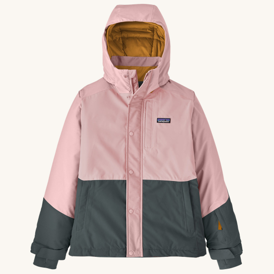 Patagonia Kids Powder Town Jacket - Peaceful Pink on a plain background.