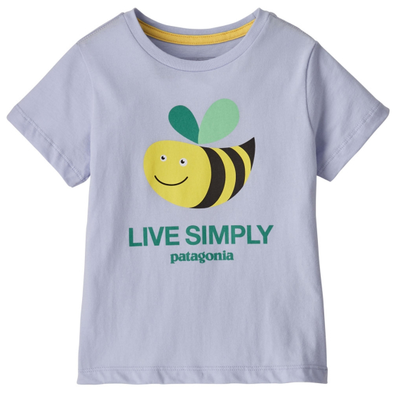 Patagonia Little Kids Live Simply Bee Cool Man Beluga T-Shirt