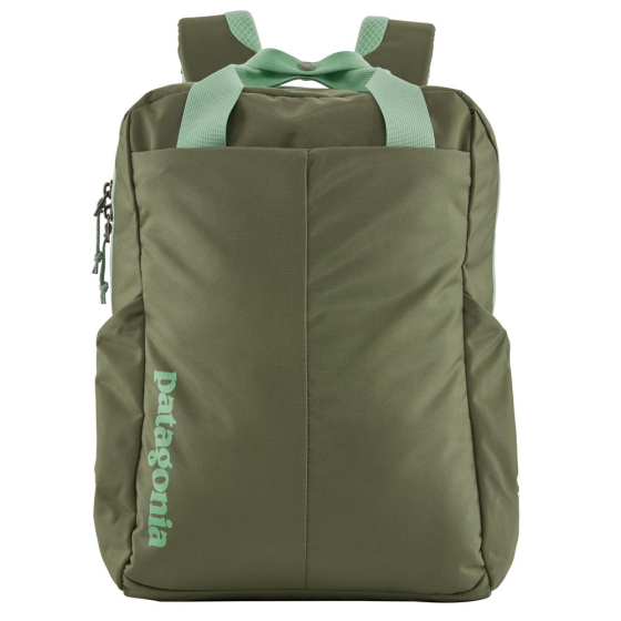 Picture of the Patagonia Tamangito backpack in camp green . Picture has a white background. 