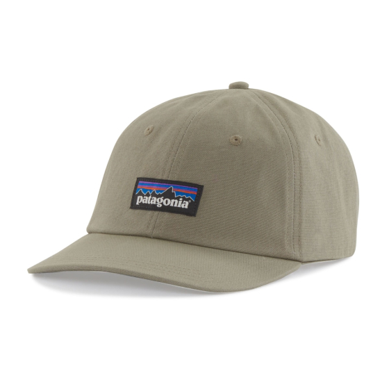 Patagonia p-6 label trad cap in the garden green colour on a white background