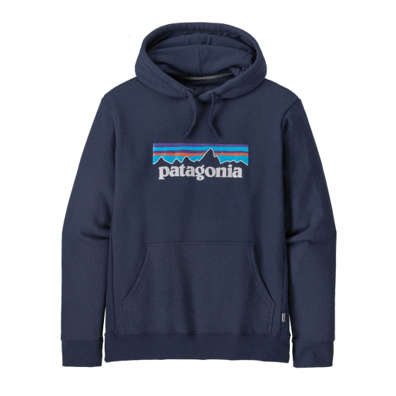 Patagonia mens p-6 logo uprisal hoody in the new navy colour on a white background