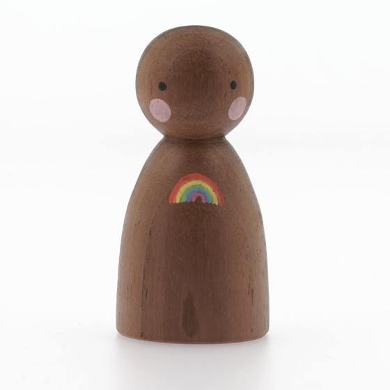 Peepul Rainbow Walnut Peg Doll