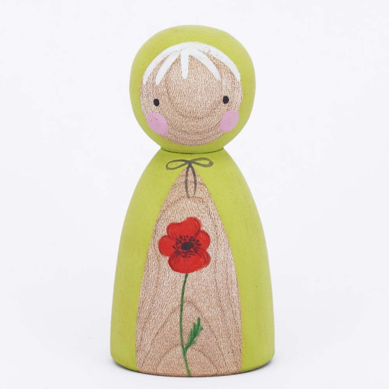 Peepul Red Poppy Peg Doll