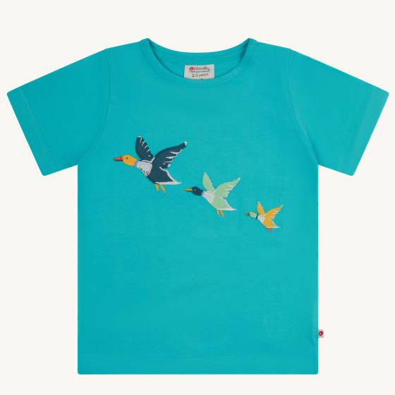 Piccalilly Flying Ducks T-Shirt pictured on a plain background 