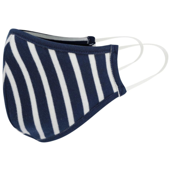 Piccalilly Adult Face Mask - White & Navy