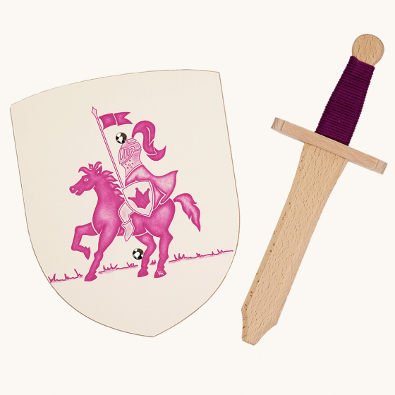 Vah Amalia Pink Mini Wooden Shield & Sword Set