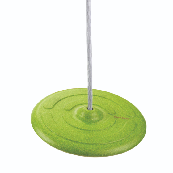 PlanToys Green Saucer Swing pictured on a plain background