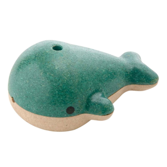 PlanToys Wooden Whale Whistle Toy on a white background