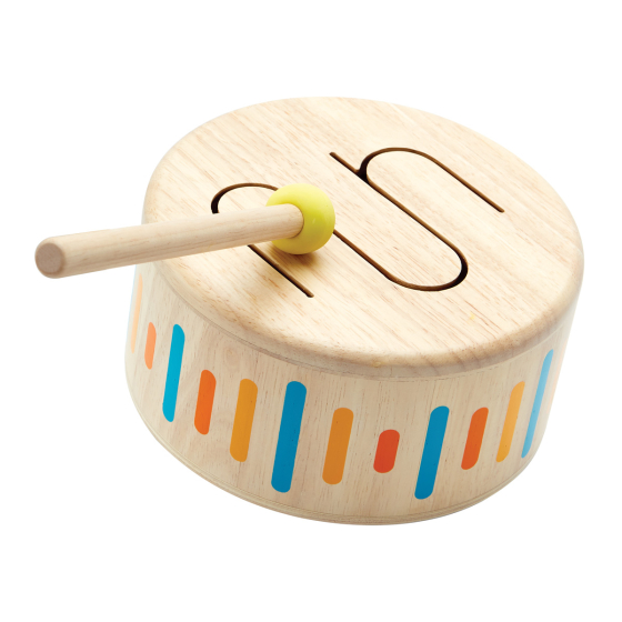 PlanToys kids wooden drum toy on a white background
