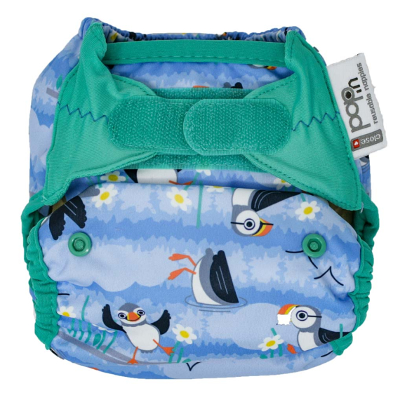 Pop-in Blue Puffin Velcro Nappy Wrap