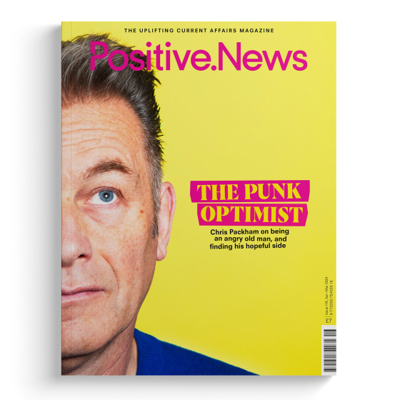 Positive News magazine January/March 2024. Cover Story: The Punk Optimist