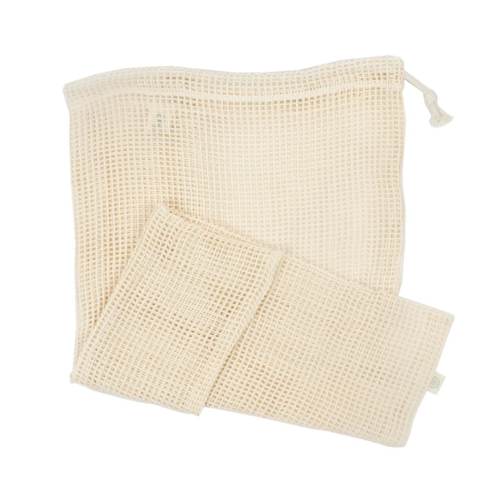 A Slice Of Green Organic Cotton Mesh Produce Bag - Extra Large, white background 