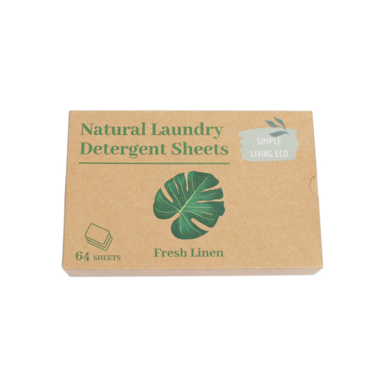 Simple Living Eco Dissolvable Laundry Detergent Sheets - Fresh Linen 64 Pack
