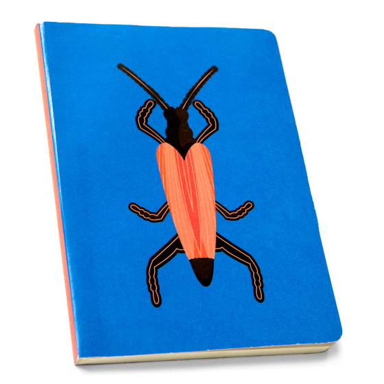 Studio Roof Longhorn Beetle Notebook on a white background