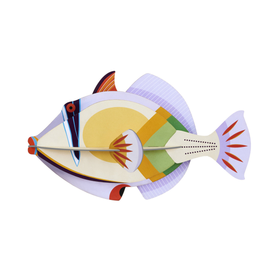 Studio Roof Picasso fish card craft fish wall decoration on a white background