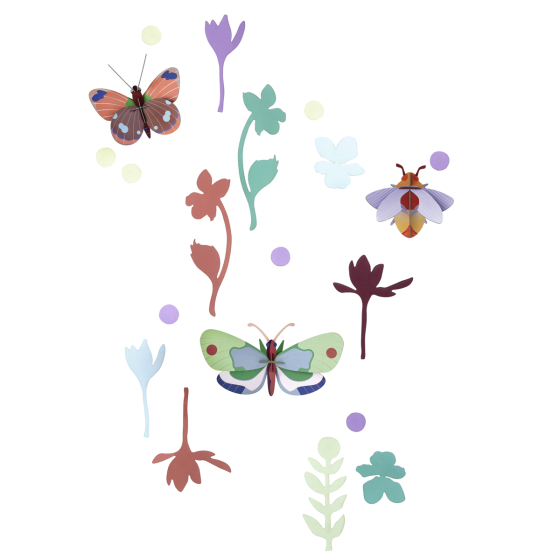 Studio Roof plastic-free Winged Medley butterfly wall decorations laid out on a white background