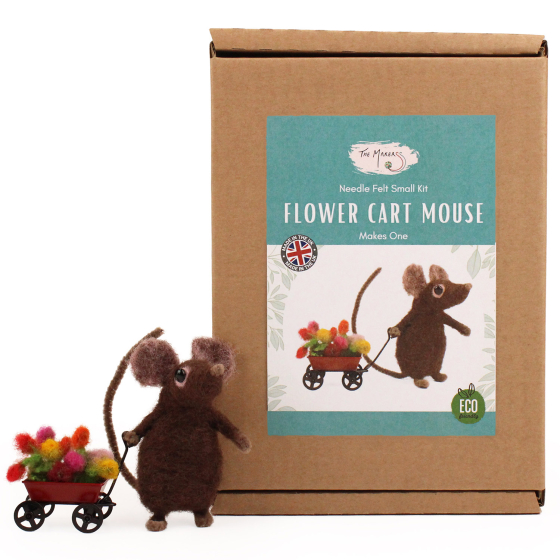 The Makerss - Small Flower Cart Mouse Needle Felt Kit