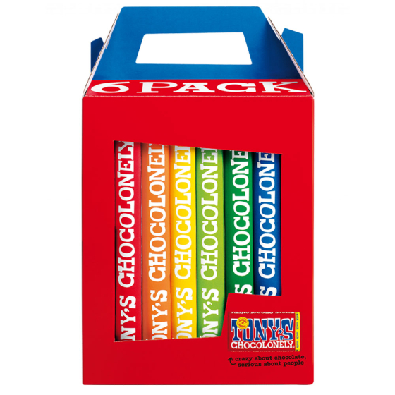 Tony's Chocolonely Classics Rainbow 6 Pack