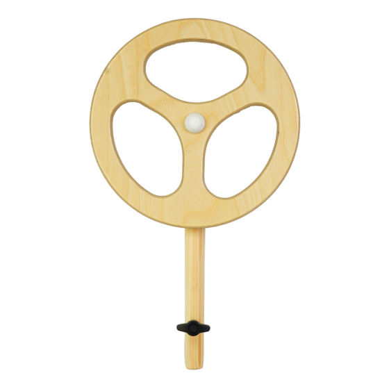 Front of the Triclimb wooden arben top deck steering wheel accessory on a white background
