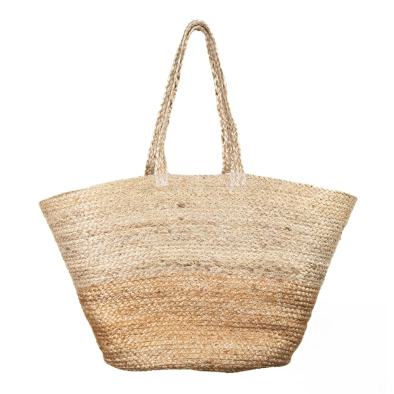 Turtle Bags eco-friendly natural woven jute basket on a white background