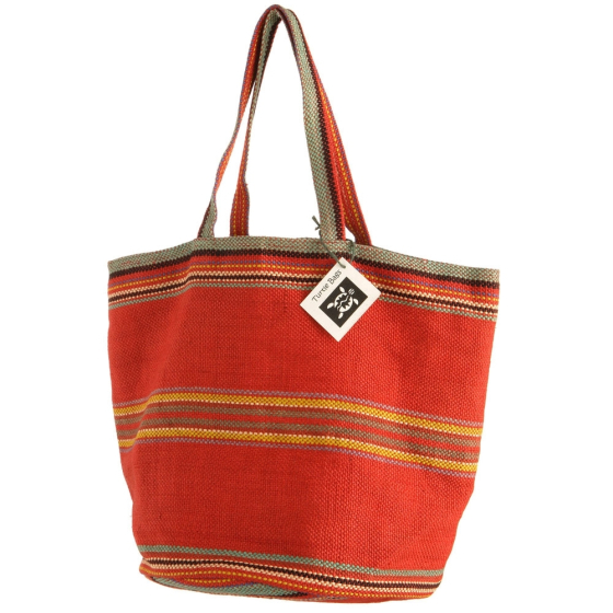Fair Trade handwoven Red Jute Bag – Turtle Bags