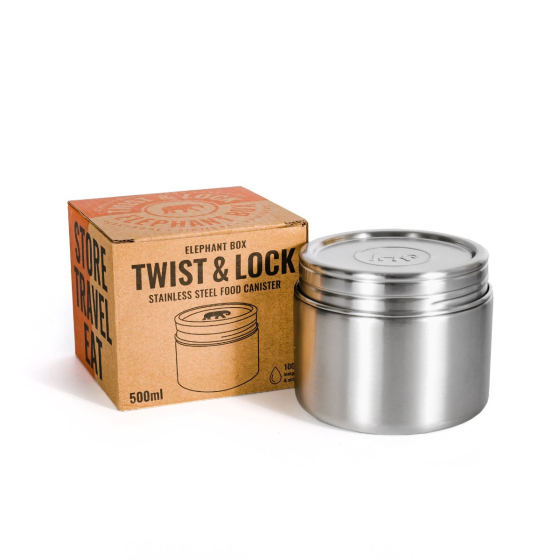 Elephant Box Stainless Steel Twist & Lock Food Canister -500ml