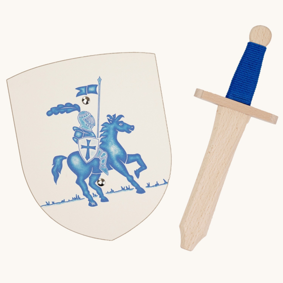 Vah Albert Blue Mini Wooden Shield & Sword Set