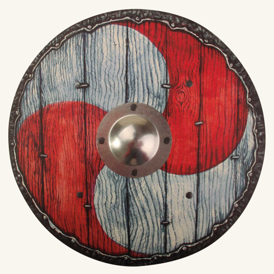 Vah Eric Viking Wooden Shield pictured on a plain background