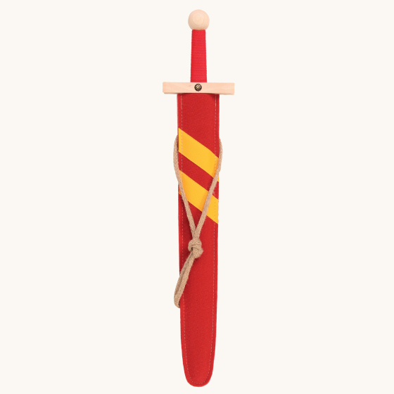Vah Red Lancelot Wooden Sword Set pictured on a plain background