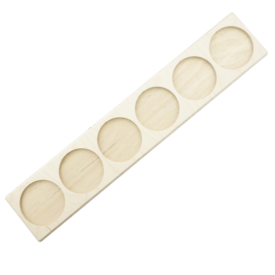 Waldorf family eco-friendly wooden maths disc toy holder base on a white background