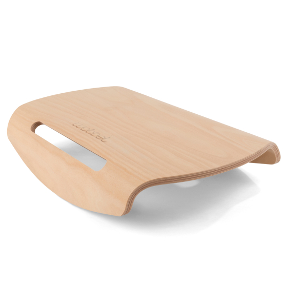 Wobbel Sup wooden beech wood balance board on a white background