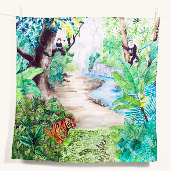 Wonderie Play Cloth - Deep In The Jungle design pictured on a plain white background