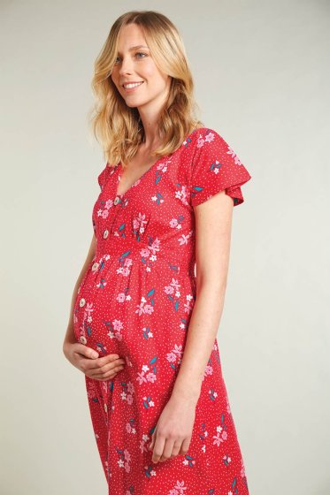 Frugi Adult Floral Polka Dot Amalie Maternity & Nursing Dress