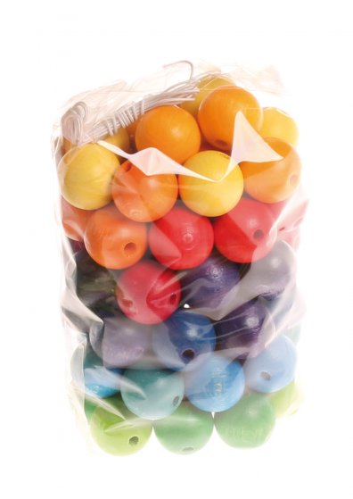 Grimm's 60 Coloured Beads 20mm