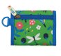 back of green children wallet with the hedgerow print from frugi