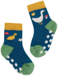 Frugi Fjiord green Grippy babies socks with geese and ducks on