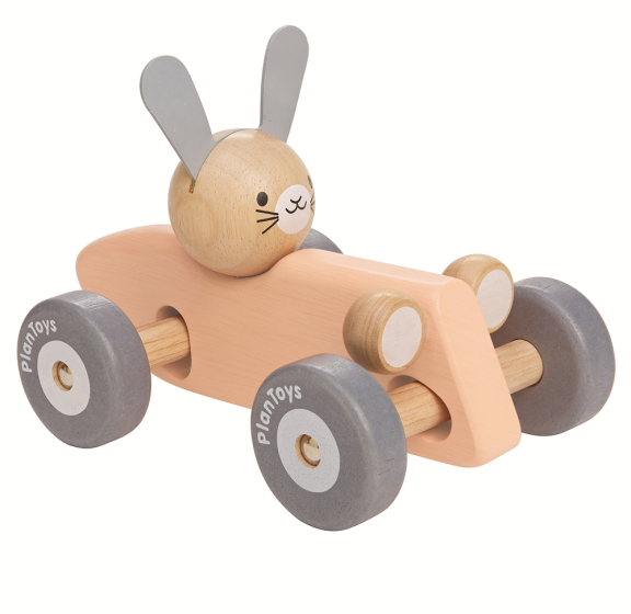 Plan Toys Bunny Racing Car - Peach