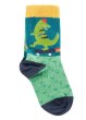 organic cotton fruigi socks for kids with a dinosaur on