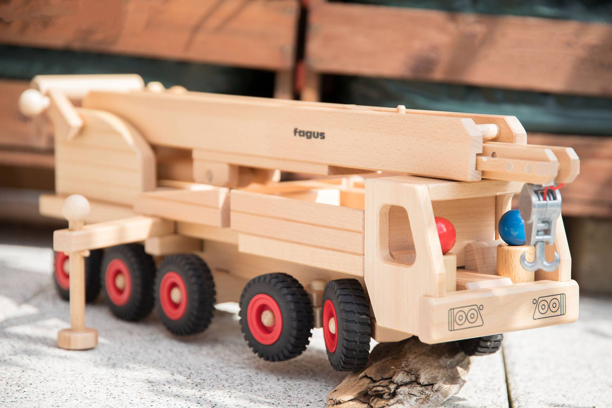 Fagus Handmade Wooden Mobile Crane Toy