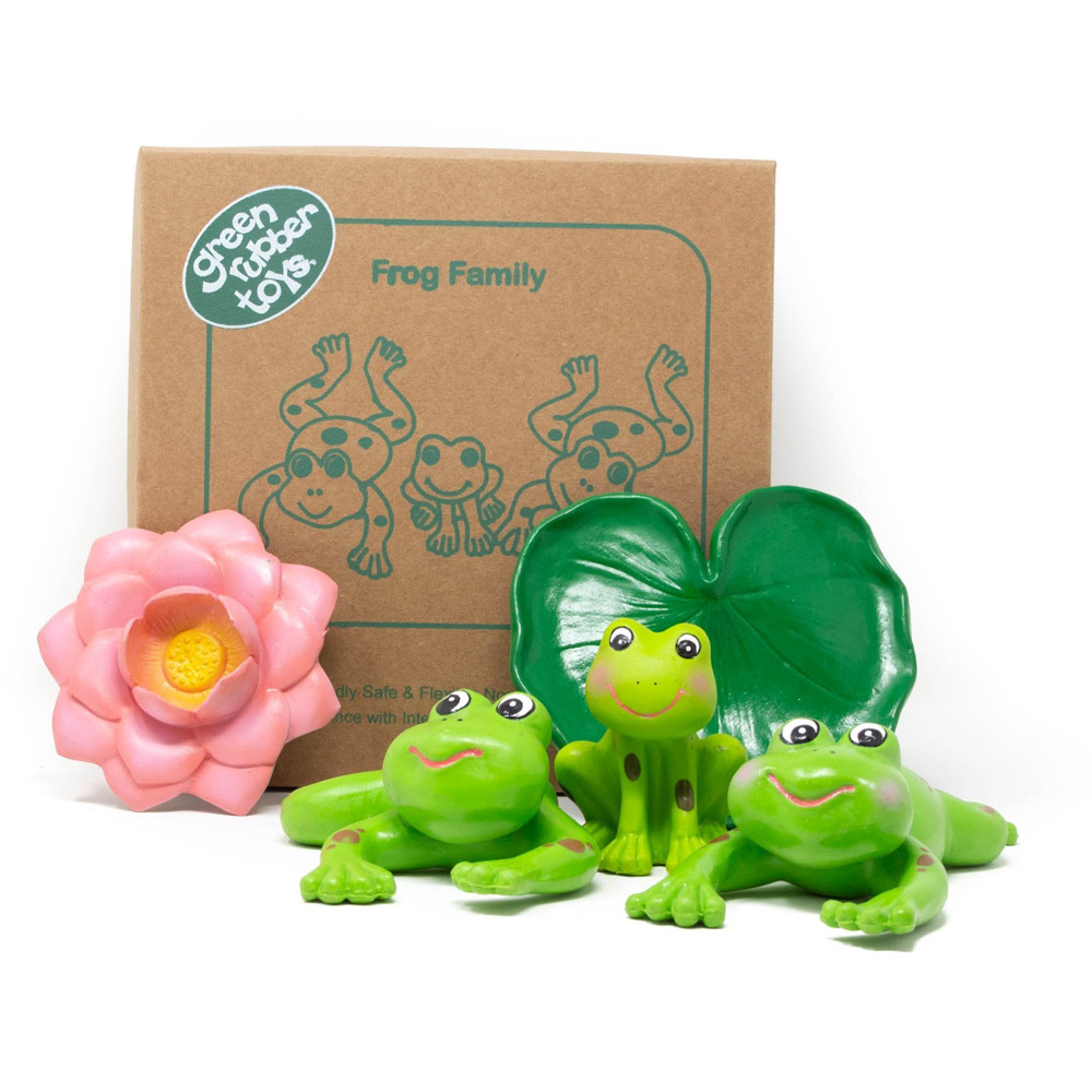 Green Rubber Toys Green Frog Family - 5 Pack