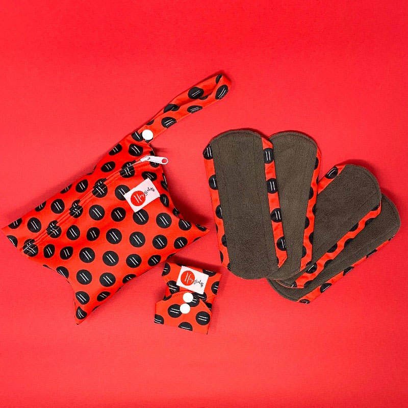 Black or Red Reusable Thong/panty Liners and Sanitary Pads