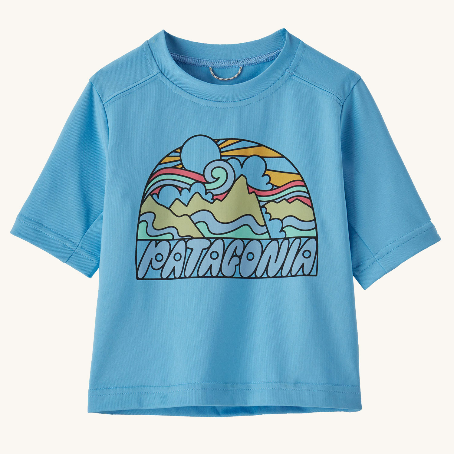 Patagonia Little Kids Capilene Silk-Weight T-Shirt - Lago Blue / Fitz Roy  Rays