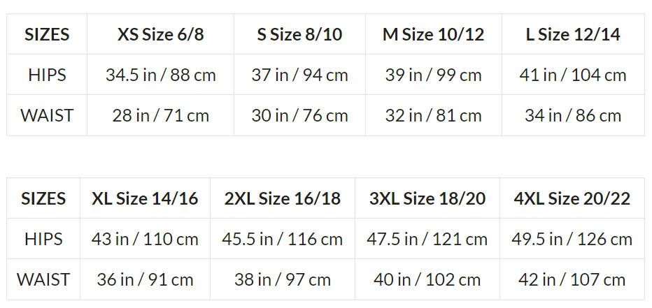 hey girls period pants size guide